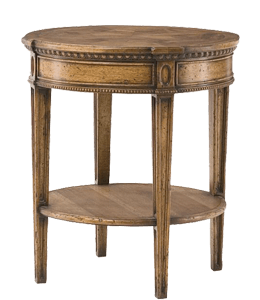 Small wooden orante round wood table