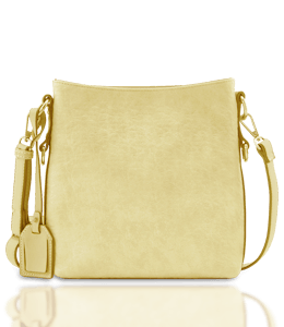 Soft yellow color handbag for ladies