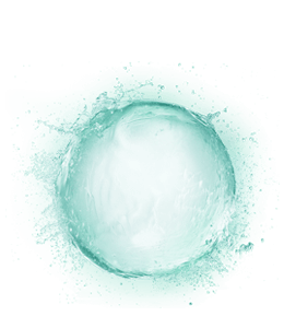 Splash of water in a round shape