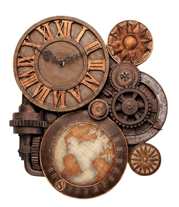Steampunk metalic clock