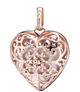Sterling rose gold heart shaped pendant