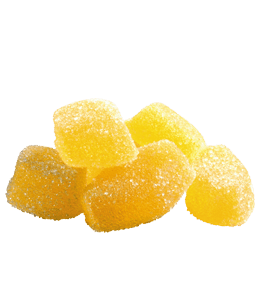Sugar coated yellow jelly candy