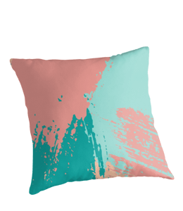 Teal and brown pillow