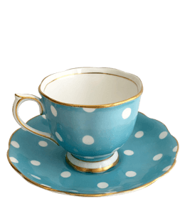Teal porcelain coffee cup