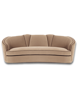 Three seater sofa with beige upholstery