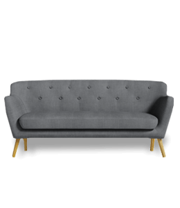 Three seater sofa with grey upholstery