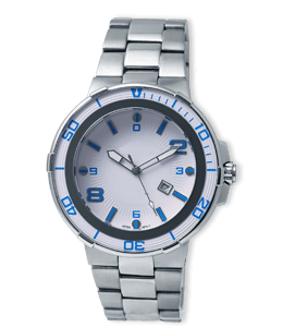 Titanium watch with white dial