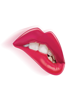 Tooth Pink Lips Biting illustration