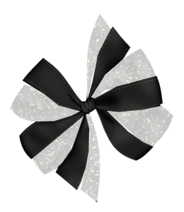 Transparent black ribbon knot