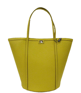 Trendy green-yellow tote bag