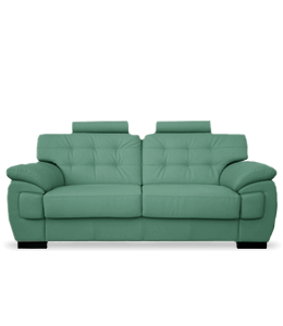 Two seater sofa with blue-green upholstery