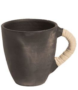 Unfinished grey brown ceramic mug