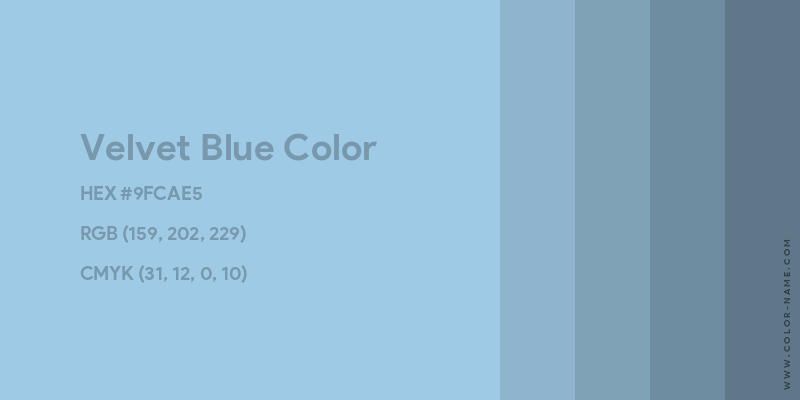 Velvet Blue color image with HEX, RGB and CMYK codes