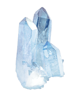 Very light blue colored crystals