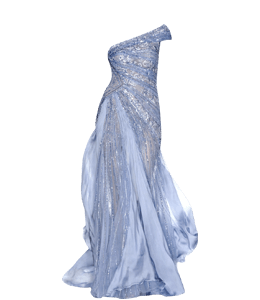 Violet or soft blue bridal party dress