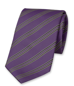 Violet tie with thin stripes