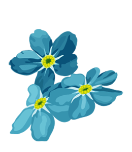 Watercolor blue flower