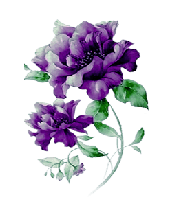Watercolor purple flower