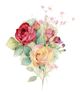 Watercolor rose flower painting