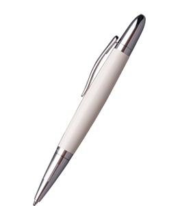 White and silver ballpoint pen
