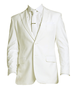 White blazer with white shirt and tie