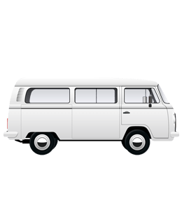 White Volkswagen bus