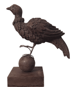 Wooden carved sculpture of a bird
