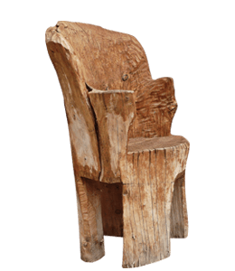 Wooden chair from tree trunk