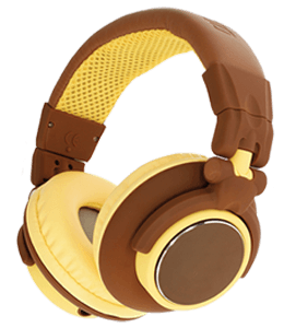 Yellow and brown headphone