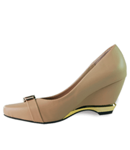 Yellow-brown color basic pump for ladies