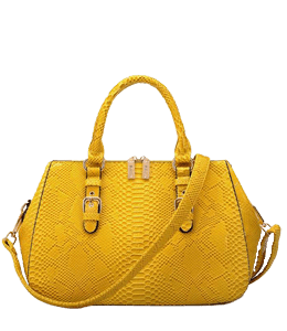 Yellow leather handbag