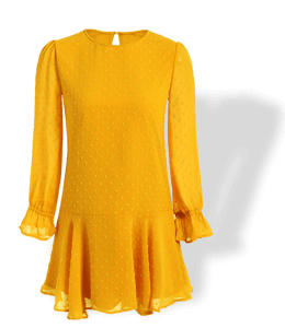 Yellowish orange color knee length dress
