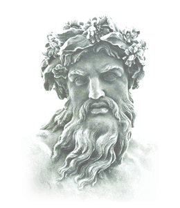 Zeus stone face sculpture